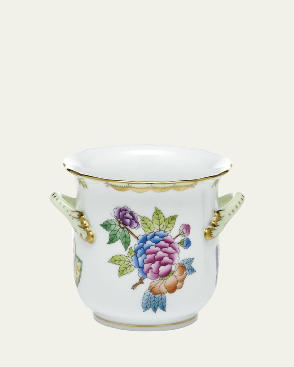 Queen Victoria Green Mini Cache Pot with Handles